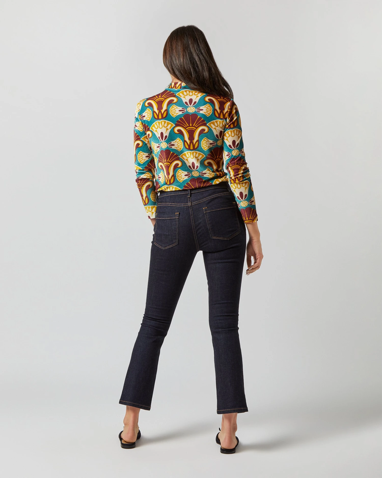 Turtleneck In Dendera Light Blue Stretch Velvet 7 Turtleneck In Dendera Light Blue Stretch Velvet - Image 5