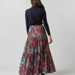 Big Skirt In Sicomore Red Silk Voile -Chicorya Sales S72352 1531