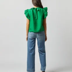 ULLA JOHNSON Iren Top In Emerald 17 ULLA JOHNSON Iren Top In Emerald -Chicorya Sales S72353 3488