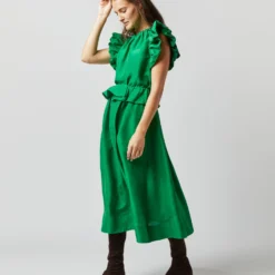 ULLA JOHNSON Iren Top In Emerald 12 ULLA JOHNSON Iren Top In Emerald -Chicorya Sales S72354 1292