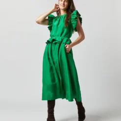 ULLA JOHNSON Ulyssa Skirt In Emerald -Chicorya Sales S72354 1322