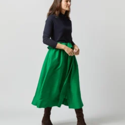 ULLA JOHNSON Ulyssa Skirt In Emerald -Chicorya Sales S72354 1386