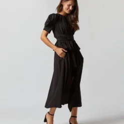 ULLA JOHNSON Marion Dress In Noir -Chicorya Sales S72361 2273