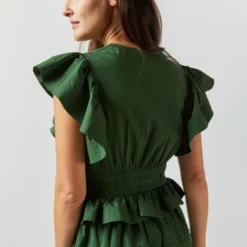 ULLA JOHNSON Florence Dress In Juniper -Chicorya Sales S72362 1215