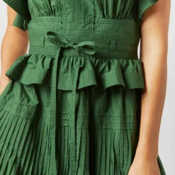 ULLA JOHNSON Florence Dress In Juniper -Chicorya Sales S72362 1224