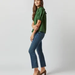 ULLA JOHNSON Adeline Top In Juniper -Chicorya Sales S72363 2542