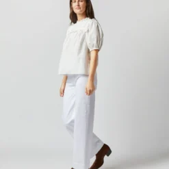 ULLA JOHNSON Adeline Top In Pristine 11 ULLA JOHNSON Adeline Top In Pristine -Chicorya Sales S72364 3042
