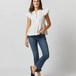 ULLA JOHNSON Luise Top In Pristine -Chicorya Sales S72365 2599