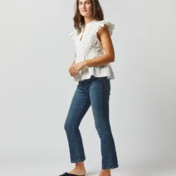 ULLA JOHNSON Luise Top In Pristine -Chicorya Sales S72365 2633