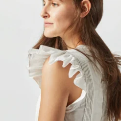 ULLA JOHNSON Luise Top In Pristine -Chicorya Sales S72365 2701