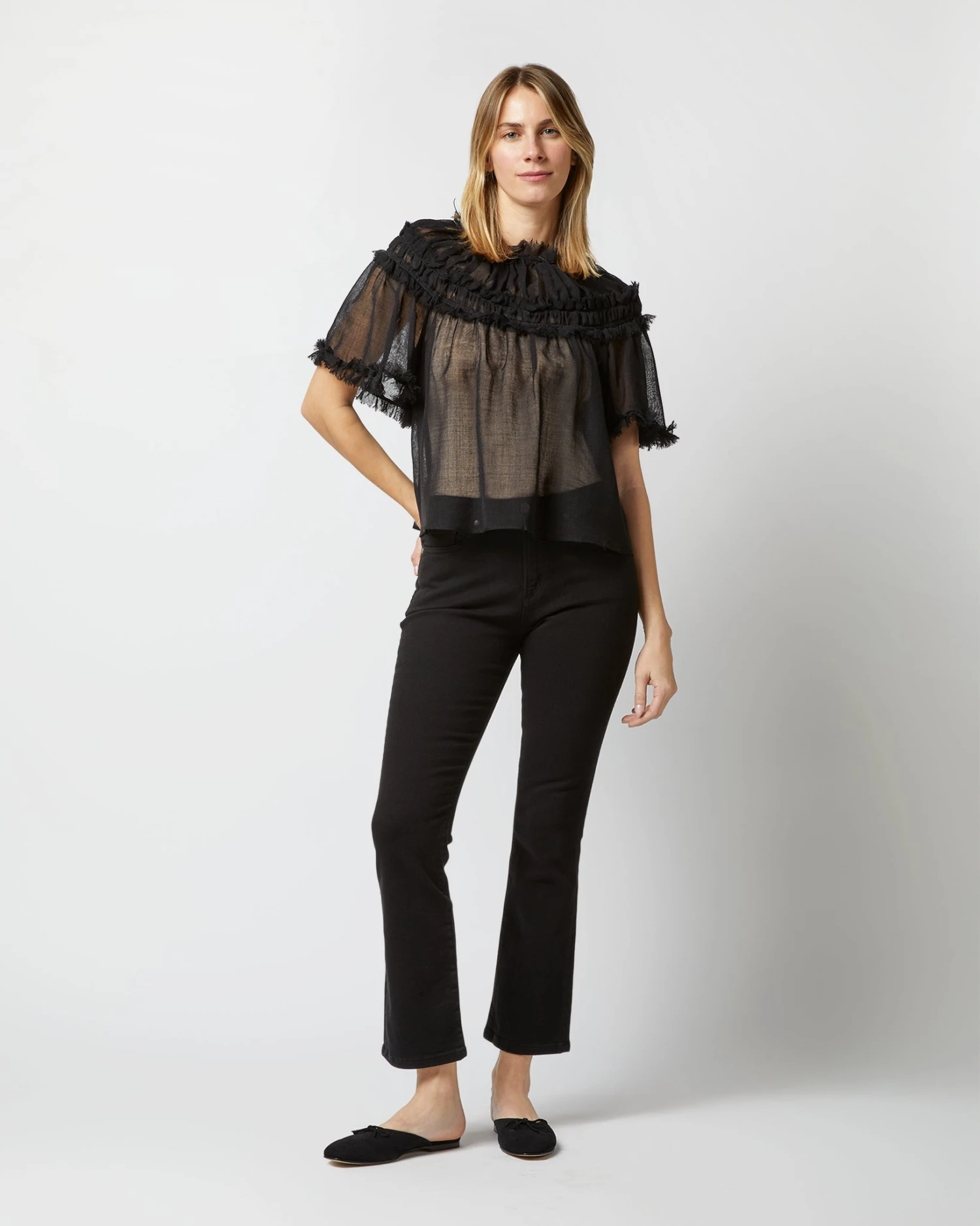 ULLA JOHNSON Zuri Top In Noir 3 ULLA JOHNSON Zuri Top In Noir
