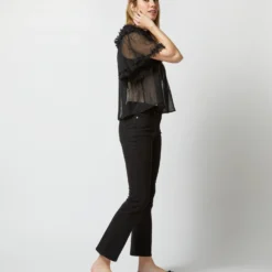 ULLA JOHNSON Zuri Top In Noir 12 ULLA JOHNSON Zuri Top In Noir -Chicorya Sales S72849 1300