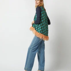 La Scala Top In Winter Sun Emerald Jacquard -Chicorya Sales S72960 1048