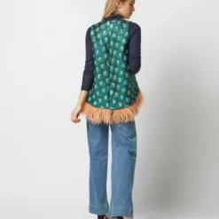 La Scala Top In Winter Sun Emerald Jacquard -Chicorya Sales S72960 1052