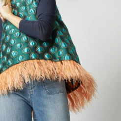 La Scala Top In Winter Sun Emerald Jacquard -Chicorya Sales S72960 1115