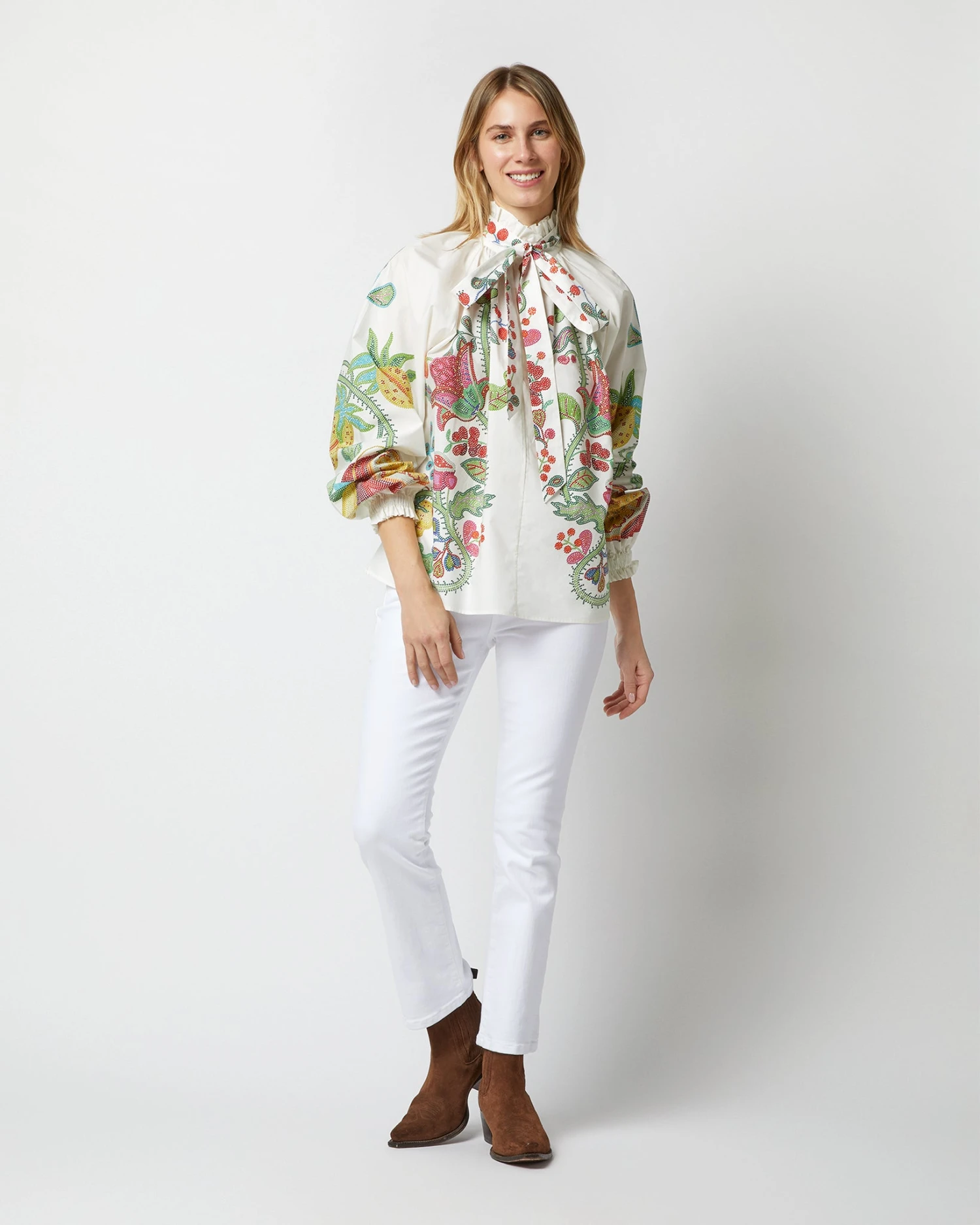Cerere Blouse In Grenadilla Off White Cotton Popeline 8 Cerere Blouse In Grenadilla Off White Cotton Popeline - Image 6