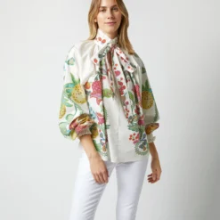 Cerere Blouse In Grenadilla Off White Cotton Popeline 18 Cerere Blouse In Grenadilla Off White Cotton Popeline -Chicorya Sales S72962 1754