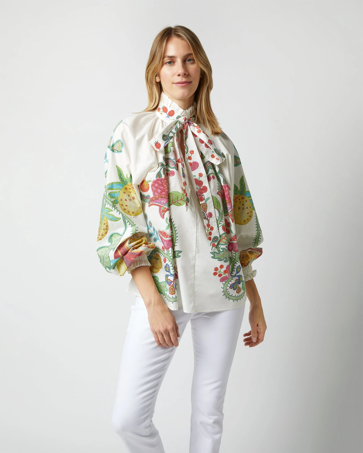 Cerere Blouse In Grenadilla Off White Cotton Popeline 10 Cerere Blouse In Grenadilla Off White Cotton Popeline - Image 8