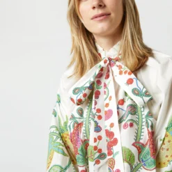 Cerere Blouse In Grenadilla Off White Cotton Popeline 17 Cerere Blouse In Grenadilla Off White Cotton Popeline -Chicorya Sales S72962 1775