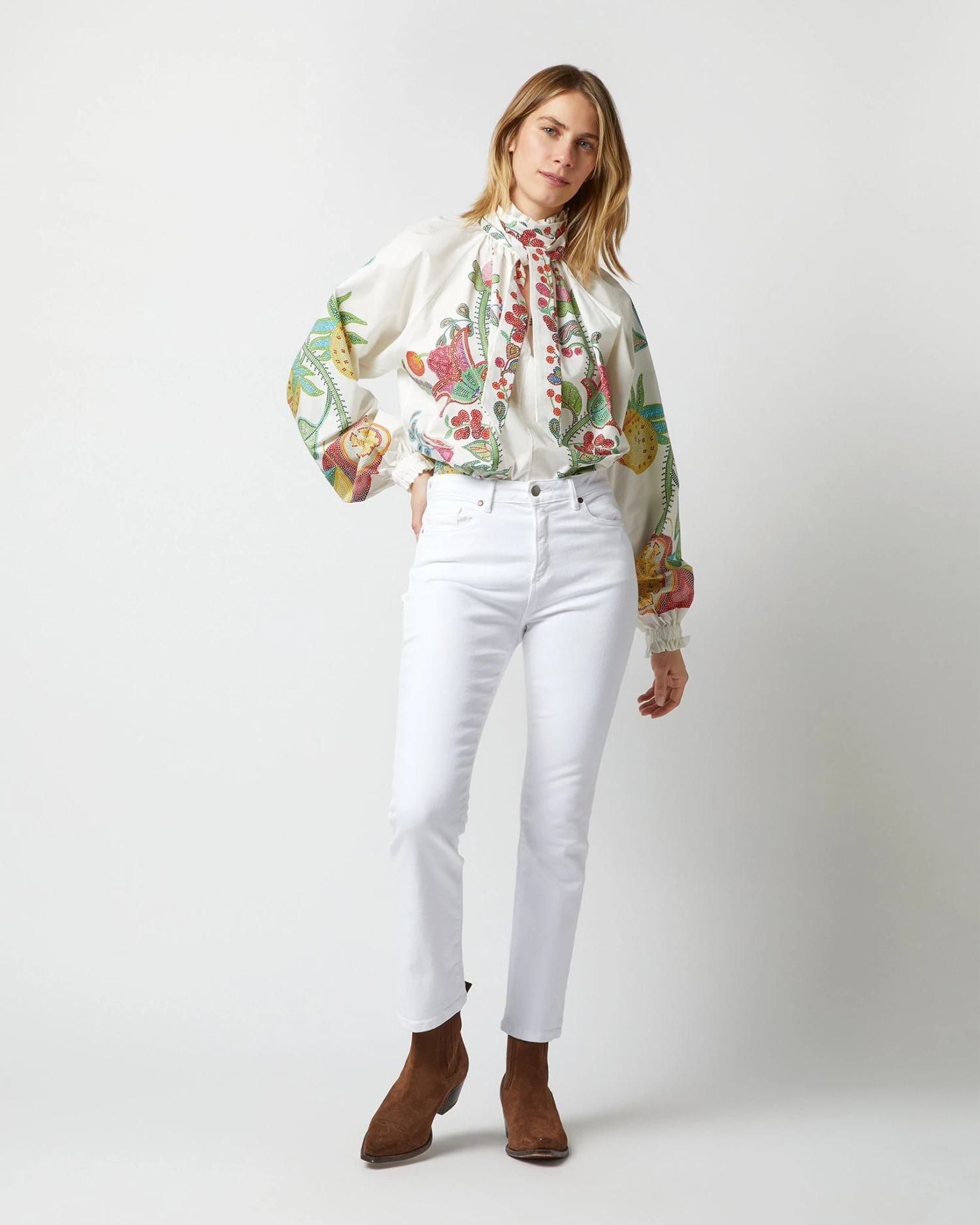 Cerere Blouse In Grenadilla Off White Cotton Popeline 11 Cerere Blouse In Grenadilla Off White Cotton Popeline - Image 9