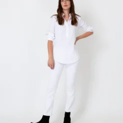 Tomboy Popover Shirt In White Poplin -Chicorya Sales S8479 3 ce42ef66 b08c 4fae bee5 e25e3ee20cf0