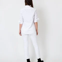 Tomboy Popover Shirt In White Poplin -Chicorya Sales S8479 5