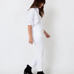 Tomboy Popover Shirt In White Poplin -Chicorya Sales S8479 6