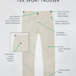 Tex Sport Trouser In Stone Lightweight Twill -Chicorya Sales SM 23 TEX PDP REVISED