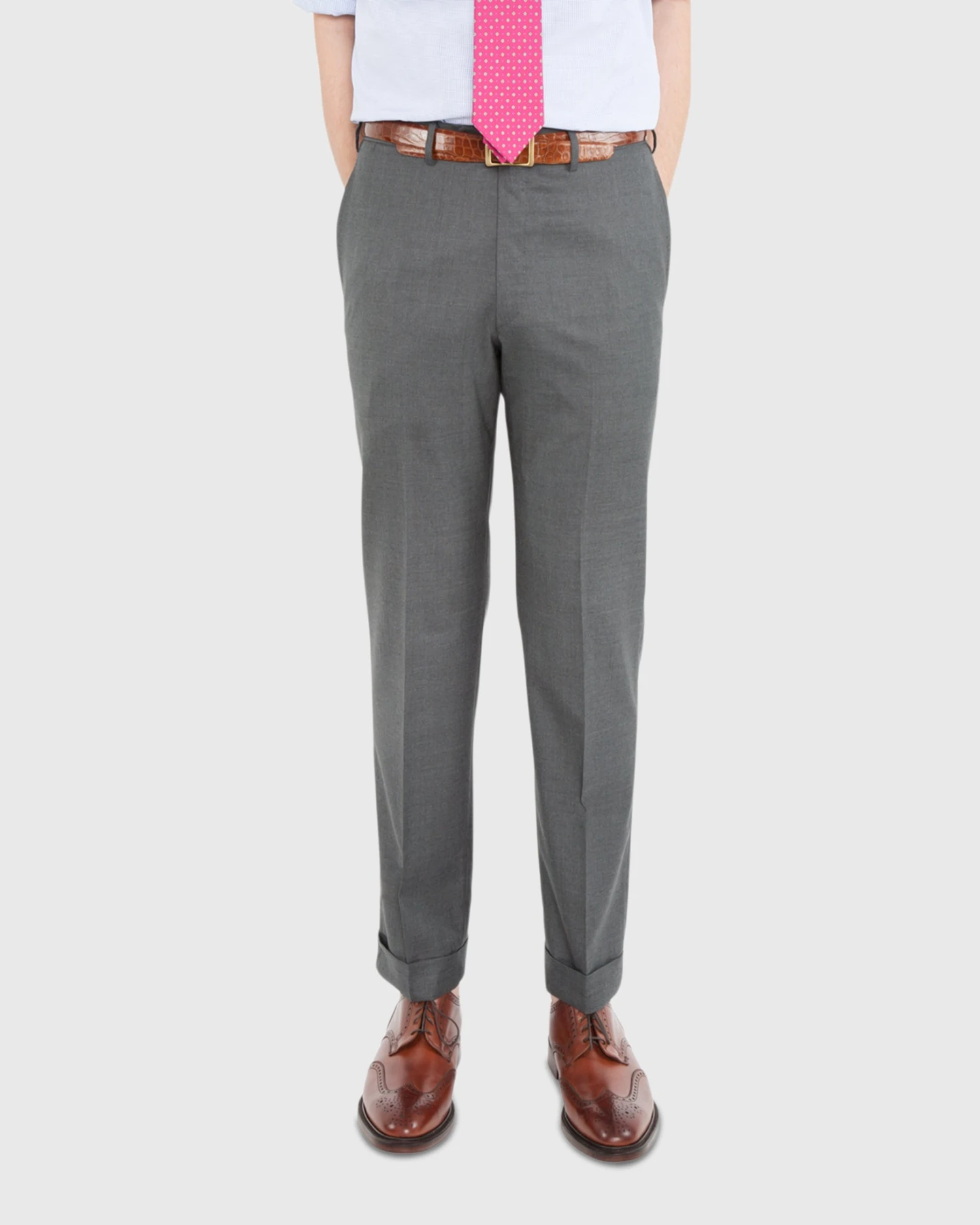 Dress Trouser In Mid-Grey Lightweight Twill 4 Dress Trouser In Mid-Grey Lightweight Twill - Image 2