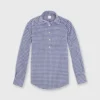 Tomboy Popover Shirt In Navy Gingham Poplin -Chicorya Sales s12854 1