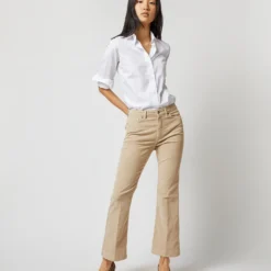 Kendall Flare 5-Pocket Pant In Stone Stretch Cord