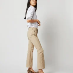 Kendall Flare 5-Pocket Pant In Stone Stretch Cord -Chicorya Sales s71625 5490