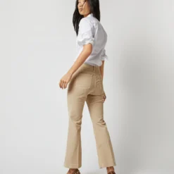 Kendall Flare 5-Pocket Pant In Stone Stretch Cord -Chicorya Sales s71625 5497