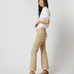 Kendall Flare 5-Pocket Pant In Stone Stretch Cord -Chicorya Sales s71625 5499