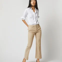 Kendall Flare 5-Pocket Pant In Stone Stretch Cord -Chicorya Sales s71625 5508